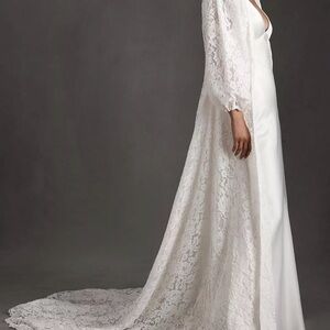BHLDN Lowrie lace coat in white
